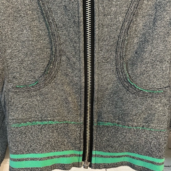 lululemon athletica Gray and Green full zip scuba Hoodie - Picture 7 of 14